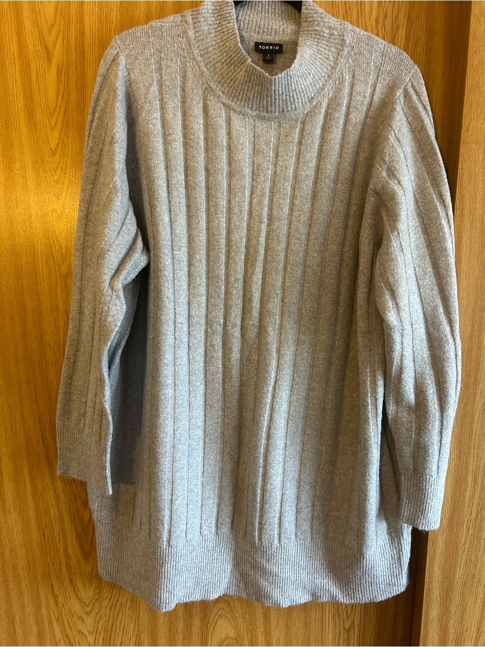 Torrid Heather Gray Ribbed Mock Neck Sweater